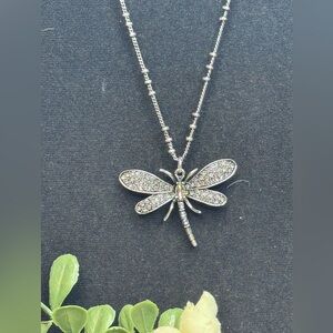 J. Jill Silver Tone Dragonfly Pendant Necklace